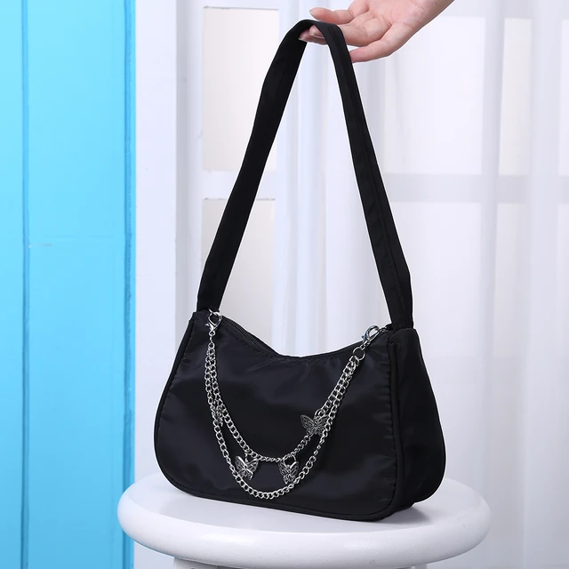 Quilted Women Shoulder Bags Satchels Bag Cotton Padded Chain Shoulder  Handbag Nylon Purses Crescent Chain Underarm Shoulder Bags - Shoulder Bags  - AliExpress