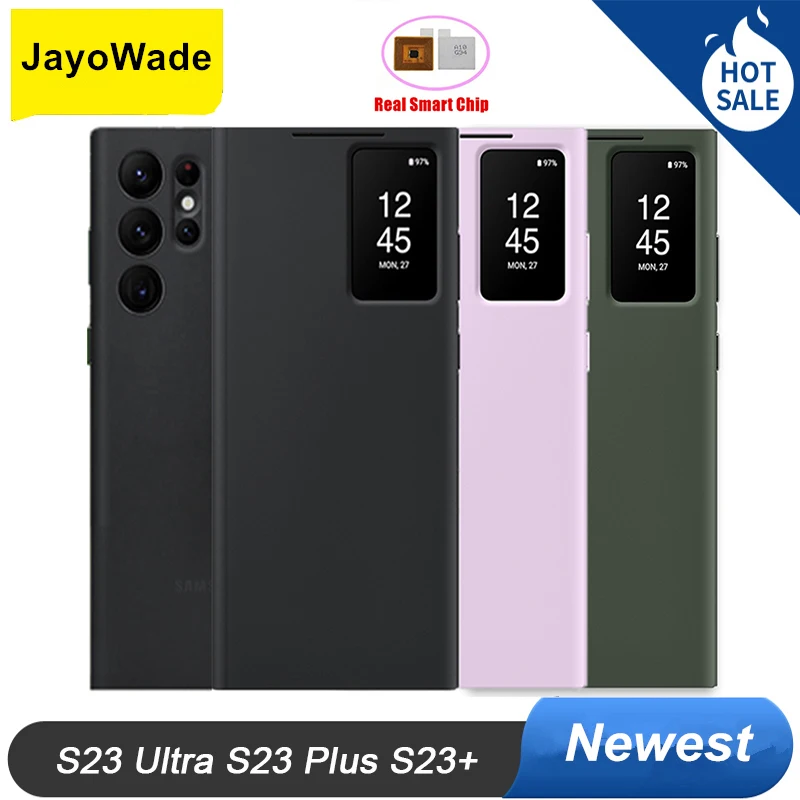 Jayowade Chip Phone Flip Case Per Samsung Galaxy S23 Ultra S23 Plus S23 + Sm-S918B Sm-S916B Sm-S911B View Wallet Cover In Pelle