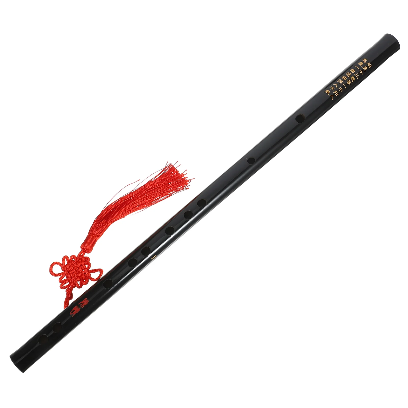 

Black Fife Musical Instrument Flute Kids with Tassel Style Traditional Bamboo Wooden Transverse Musical Style Chinese