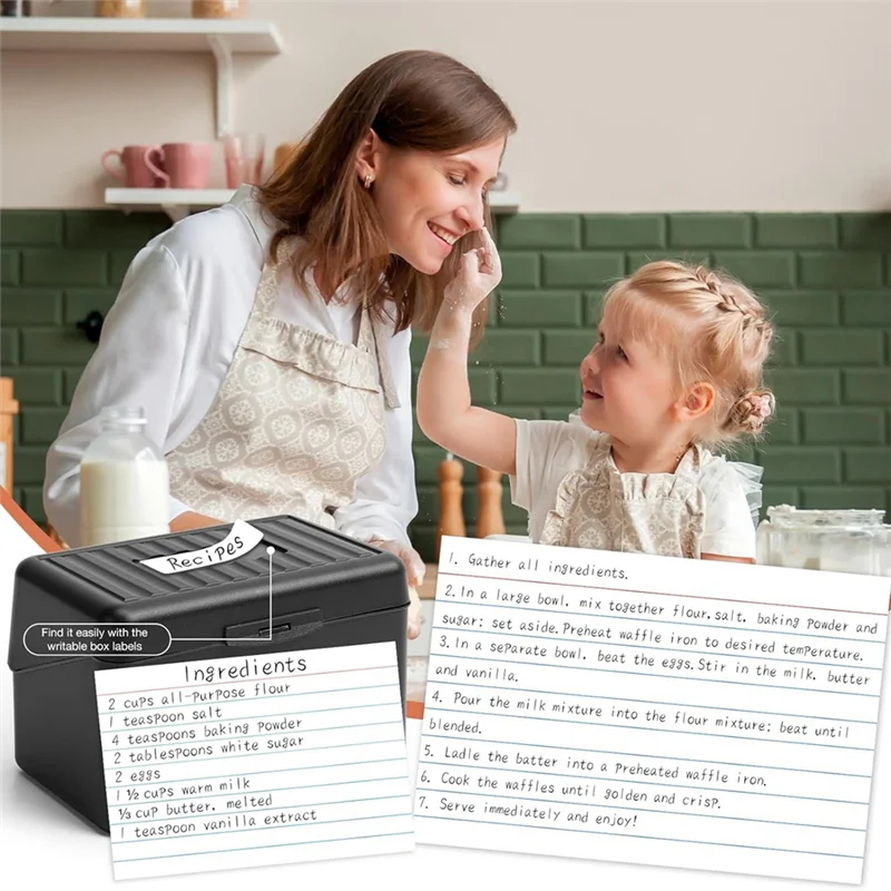 잠금 장치가 있는 3인치x5인치 색인 카드 홀더, 색인 카드 상자 정리함, 가정용 레시피 주소 사무실용