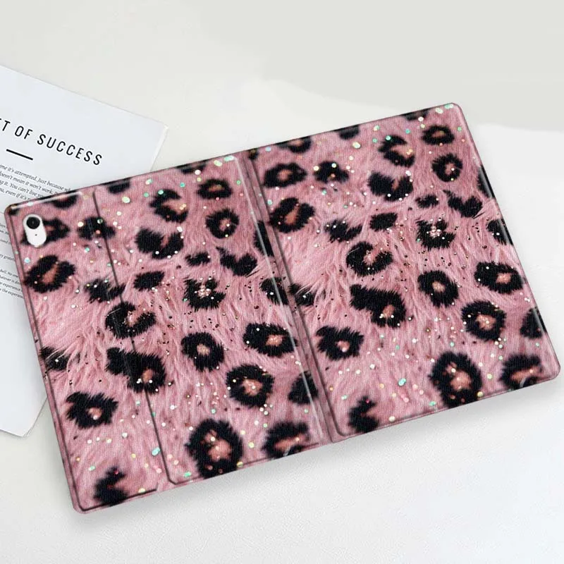 Elegant Gold Glitter Leopard Pattern Tablet Case