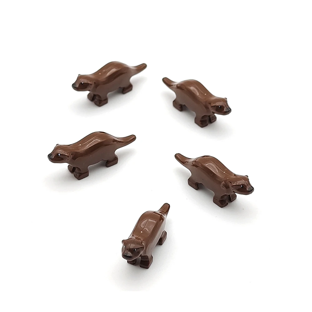Animal Building Blocks Set – Otter Forest River Scene DIY Toy, 5pcs Creative Decoration, Kids Birthday Gift