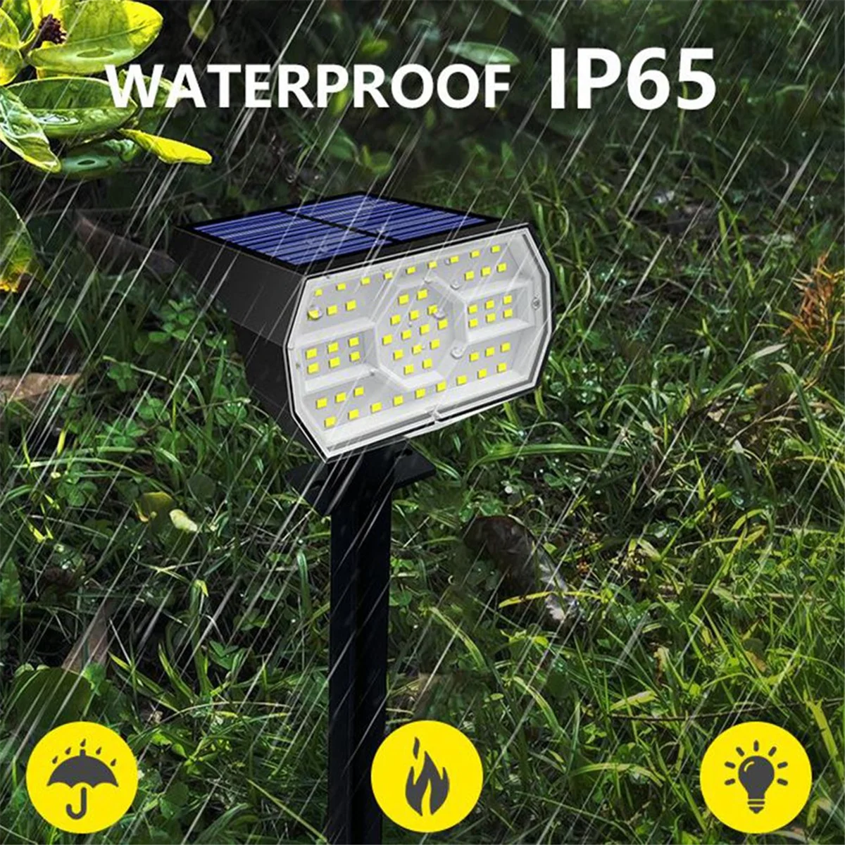 BAAU Solar Spot Light 56 LED Outdoor Solar Landscape Spotlights Waterproof 3 Modes Garden Light for Door Backyard Garage