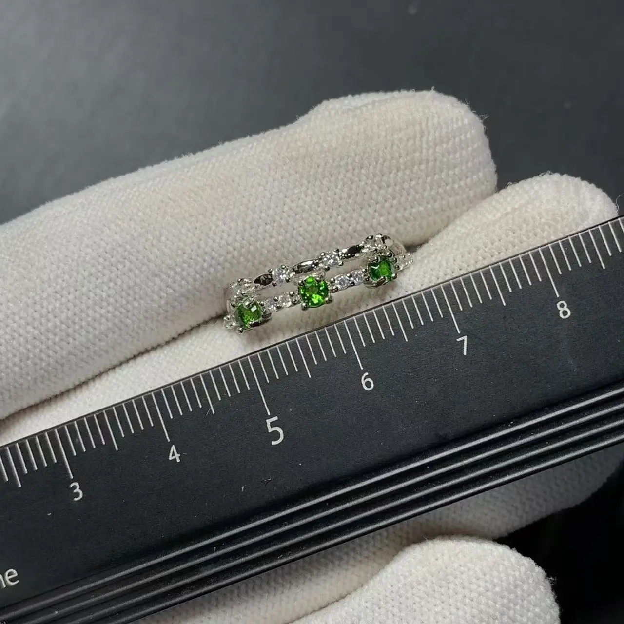 Multi-particle VINTAGE Natural Diopside Ring Adjustable Female Ring Women Gift Wholesale High Quality Fine elegant