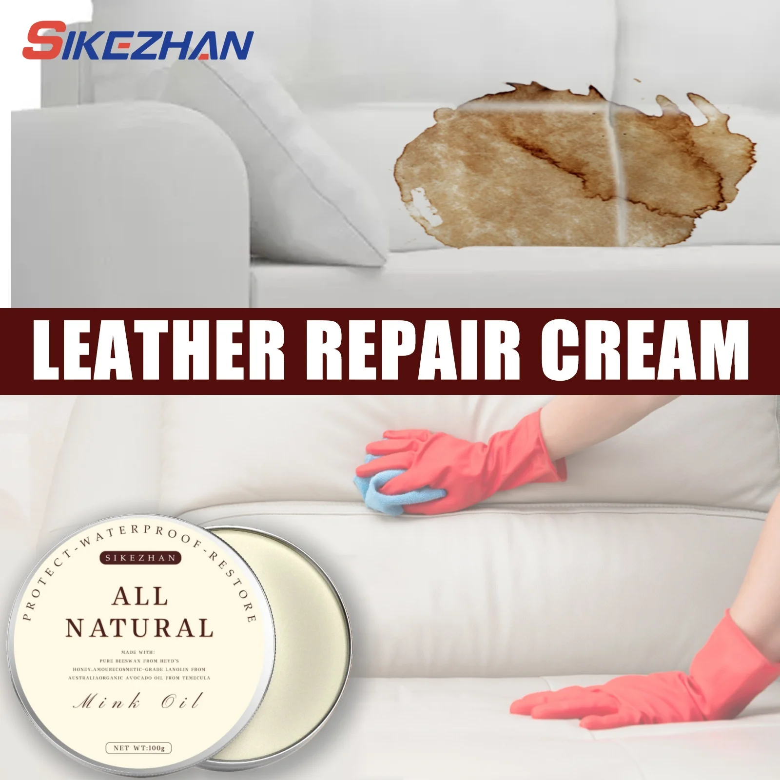 Leather Repair Gel Leather Repair Kit Leather Cleaner Leather Repair Cream Mink Oil Furniture Salve For Car Seat Sofa Scratch Restoration Cracks Tool Cleaner Repair Tools