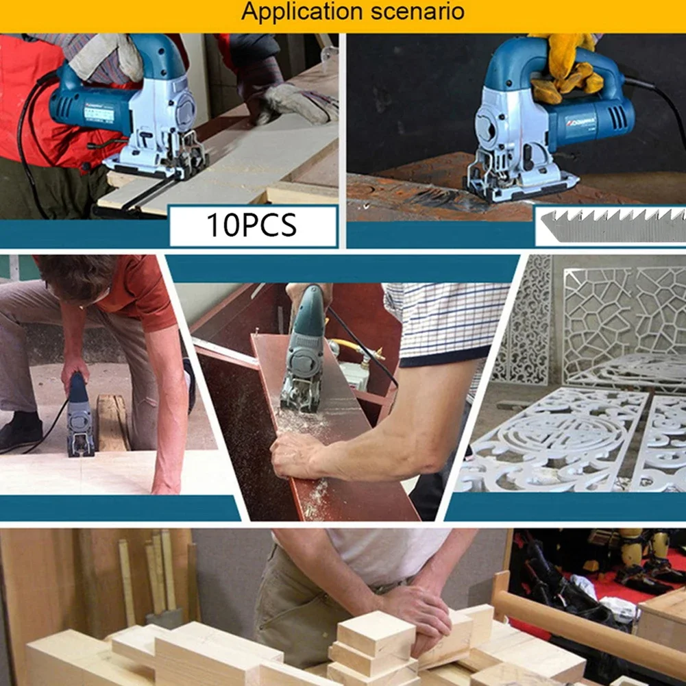 T301CD Jigsaw Blade Set 5Pcs High Carbon Steel Reciprocating Saw Blade For Sheet Panels Wood Plastic Metal Cutting Woodworking