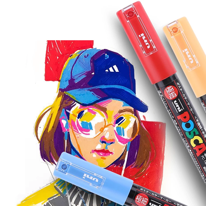 UNI Posca Markers Full Set PC-1M/3M/5M Advertising Permanent Paint Color Marker Manga Drawing Graffiti Art Supplies Plumones permanent marker pen marker pens color marker pens permanent marker permanent markers pen marker paint marker pen markers pen marker pen acrylic paint markers