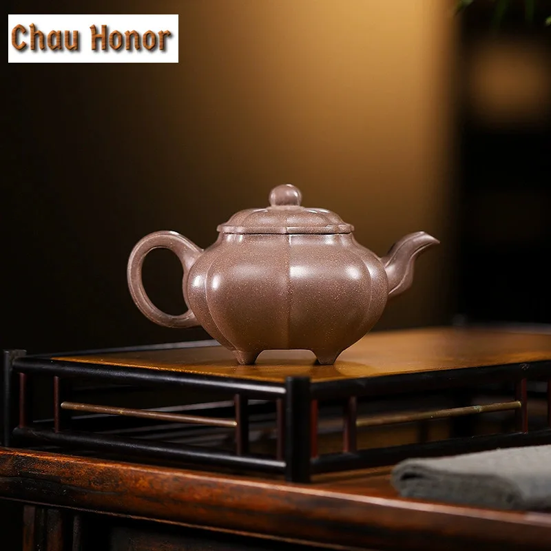 290ml Exquisite Yixing Purple Clay Teapots Handmade Stove Pot Raw Ore Clear Ash Section Mud Kettle With Filter Zisha Tea Set