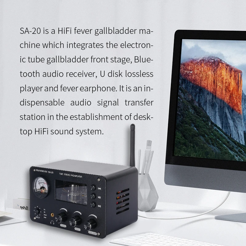 真空管アンプ,Bluetooth SA-20,tone,事前構成,vuメーター付き