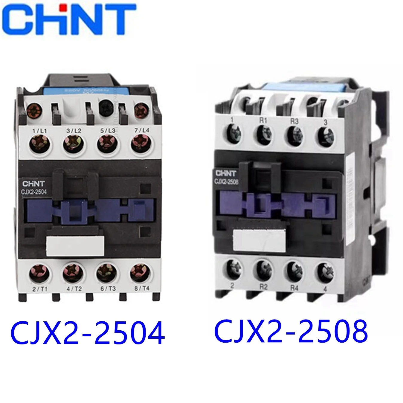 Chint-rail Mount Contator Cjx22504 4no 25a 220v 36v 24v Cjx2-2508 2no 2nc Contator Elétrico Industrial Cjx2-25004 Lc1-25008