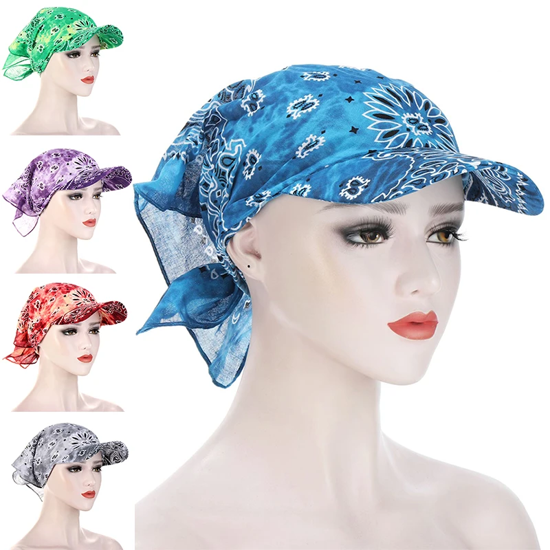 

10 Colors Candy Printed Sunscreen Scarf Baseball Cap with Brim Unisex Leisure Outdoor Golf Trucker Headpiece Hedging Hat