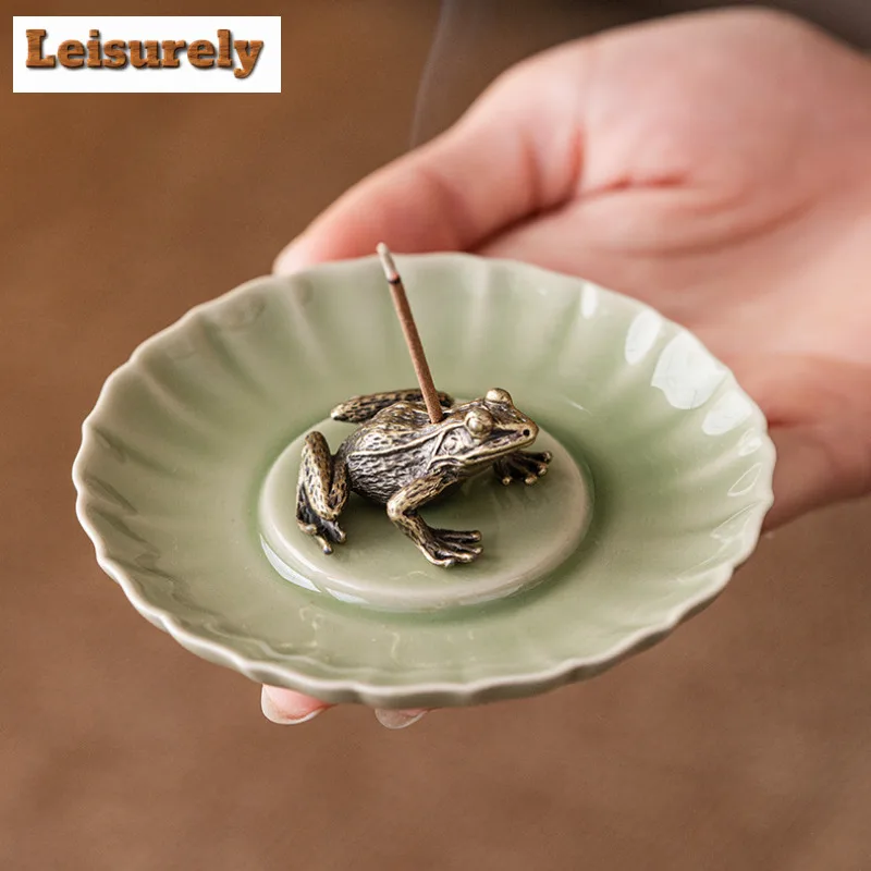 Antique Frog Three Star Mound Incense Holder Mist Smoking Steamers Incense Burners Consecrate Censer Chinese Tea Set Ornaments