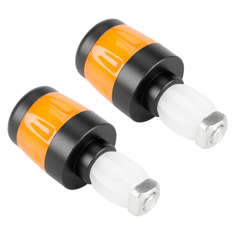 2Pcs Electric Scooter Handlebar Lights LED Warning Light Handlebar End Plugs Waterproof Turn Signal Lights Black + Orange bike turn signals