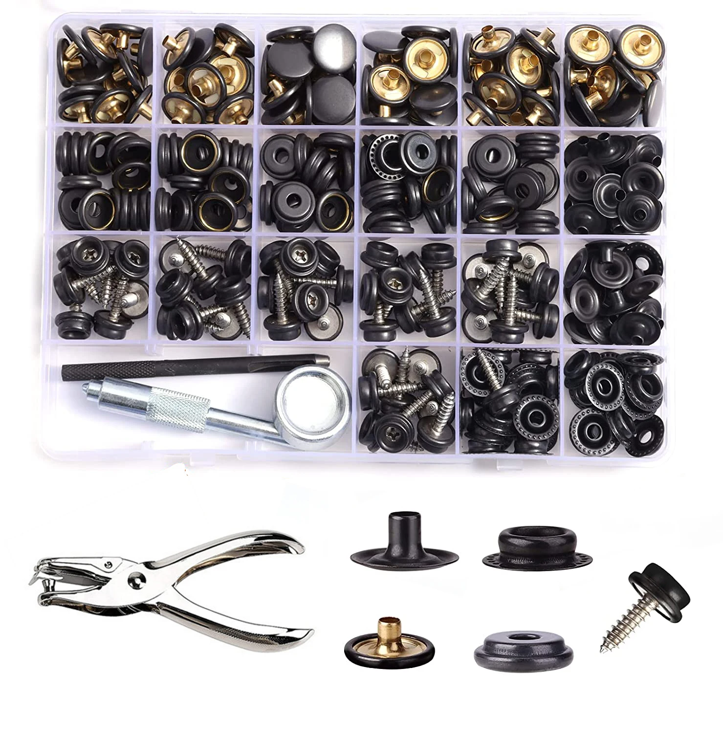 274pcs Canvas Snap Kit Marine Grade Stainless Steel Snaps For Diy Boat
