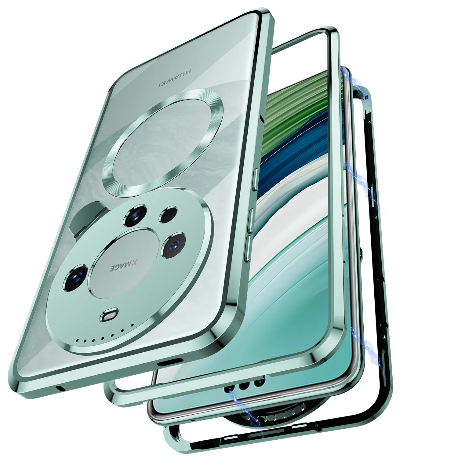 Metal Magnetic Magsafe Case For Huawei Mate 60 Mate60 Pro + Aluminium Alloy Perfume Back Cover Mate60 Mate 60 Pro + Coque Fundas