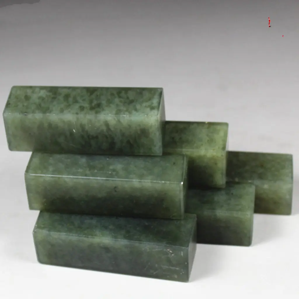 DIY Chinese Calligraphy Painting Name Stamp Sumi-e Natural Dandong Green Seal Blank Stone Seal Beginners With Practice Carving