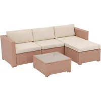5-Piece Creamy White PE Wicker Outdoor Patio Furniture Set with Cushions – Balcony, Garden, or Patio - Image 2