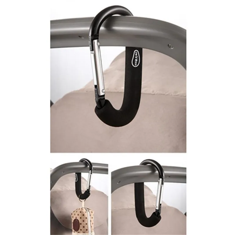 Large Carabiner Stroller Hooks Organizer Aluminum D Ring Spring Snap thumbnail 12