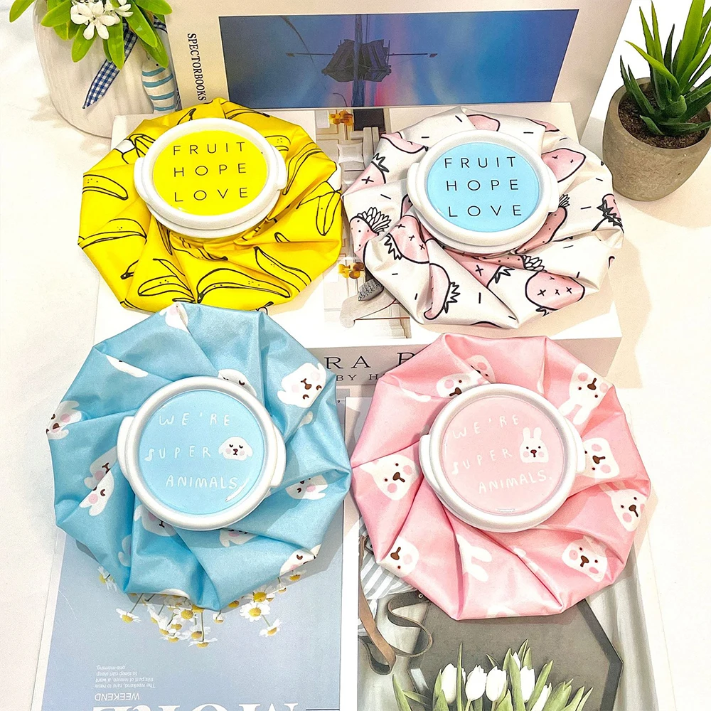 Foldable Cartoon Cloth Ice Pack Pain Relief Reusable Ice Pack Cartoon Thickening Leakproof Hot Water Bag Physiotherapy Bag