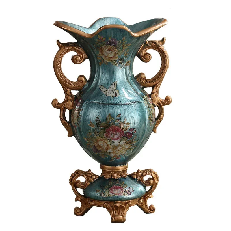 European Deluxe Palace Resin Vase Decoration Wood Decoration Home Decoration Crafts Marriage Gift Wedding home decor 5