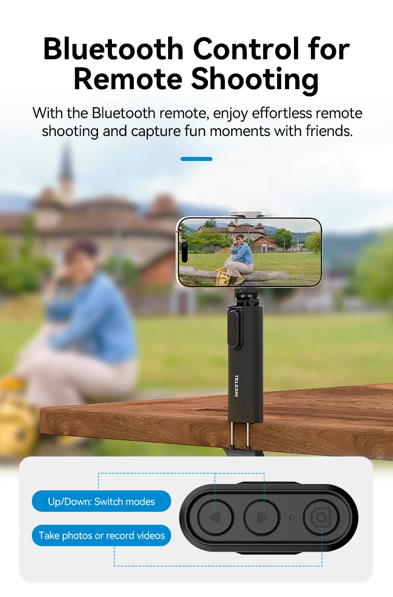 3 in 1 Selfie stick Phone Holder Wireless Remote Control Travel Clamp Magnetic 3