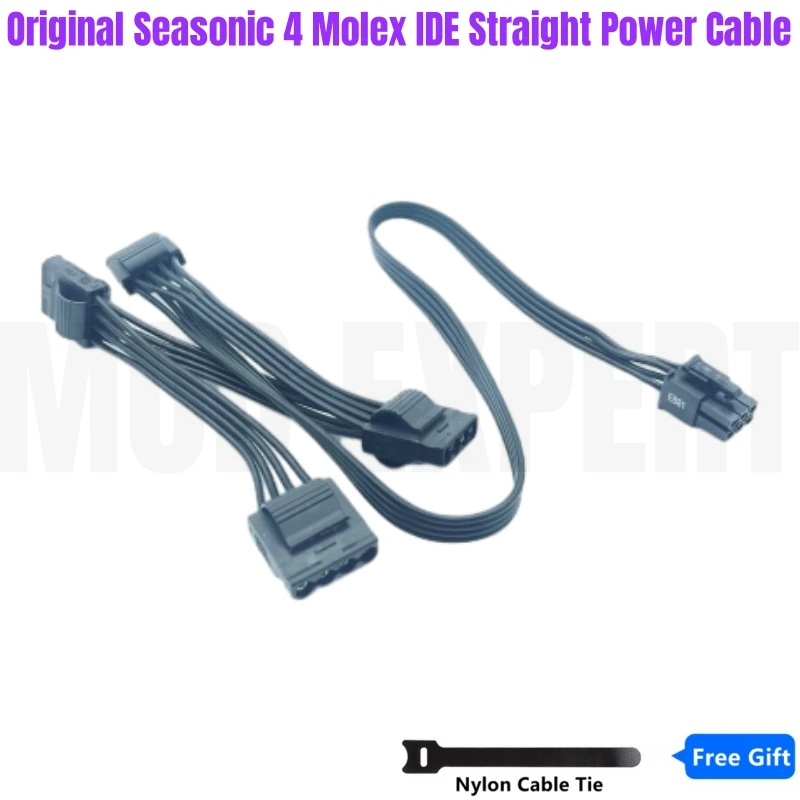 Original Seasonic 6Pin to 4 Molex IDE Peripheral Straight Modular Power Cable for Seasonic GX-650, GX-550, GX-500 GX GOLD Power