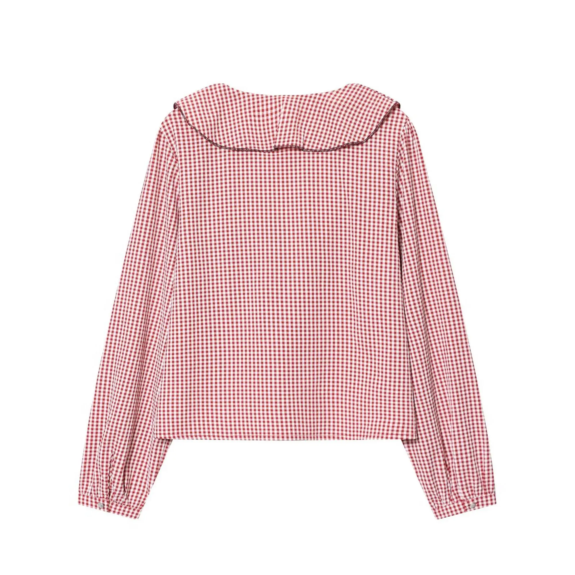 Plaid V-Neck Blouse Sdcc1bab93f8f400d82d69e43642ac484G