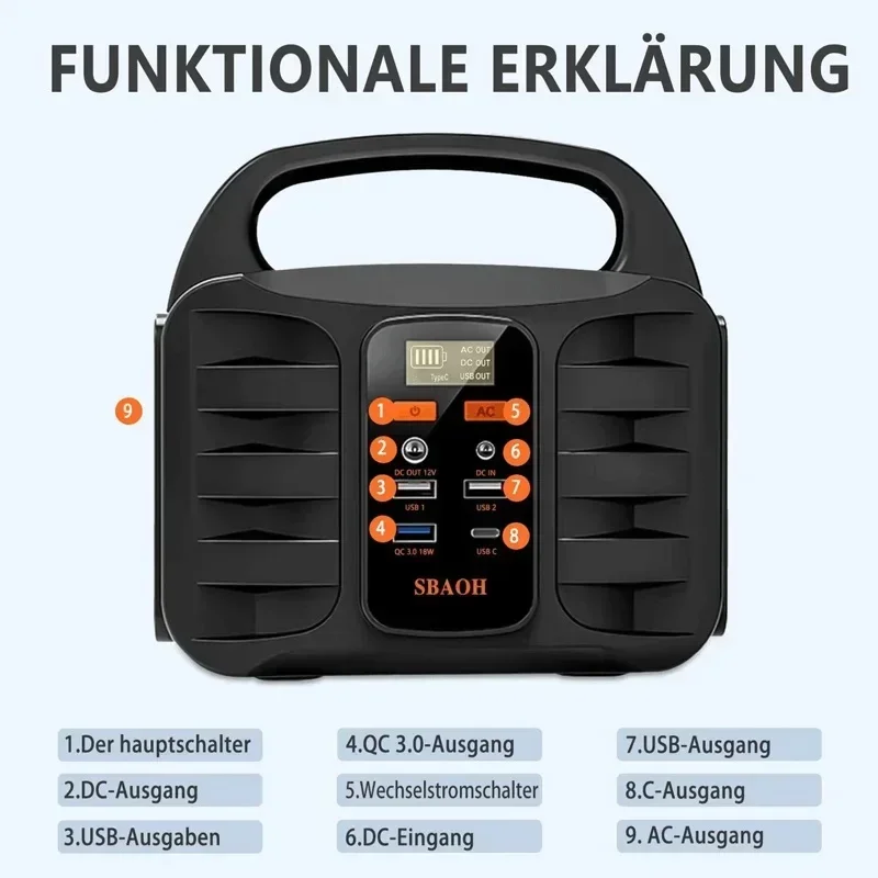 PURFIELD 220V 150W 42000mAh Portable Power Station Emergency Station Outdoor Camping Power Bank Charger Supply Inverter