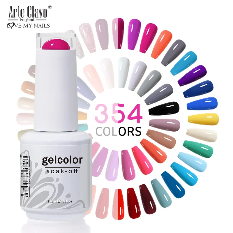 ArteClavo Soak Off UV LED Gel Nail Polish Hybrid Varnish 99Colors Nail Art charm Manicure Semi-Permanent Base Top Coat Nails Gel