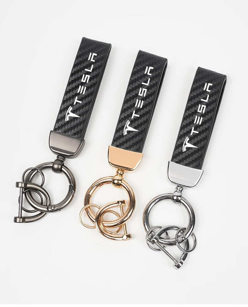 Alle beschikbare varianten Tesla sleutelhangers op een rij