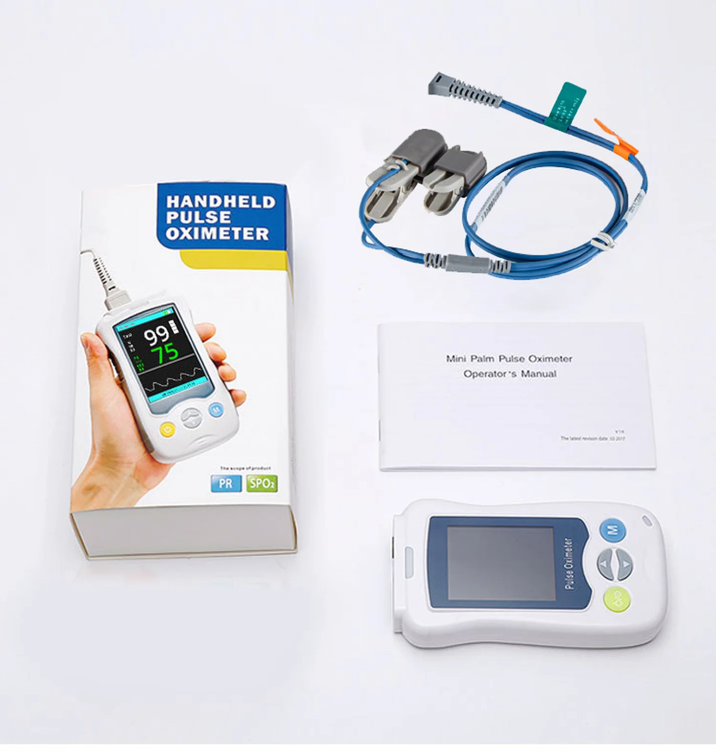 Handheld animal monitor for animal vital signs portable pet monitor for electrocardiogram blood pressure and oxygen monitoring