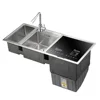 Easy-to-operate Countertop Stainless Steel Double Bowl Kitchen Sink Dishwasher With Drying Rack 2