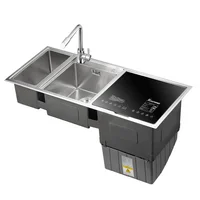 Easy-to-operate Countertop Stainless Steel Double Bowl Kitchen Sink Dishwasher With Drying Rack 2