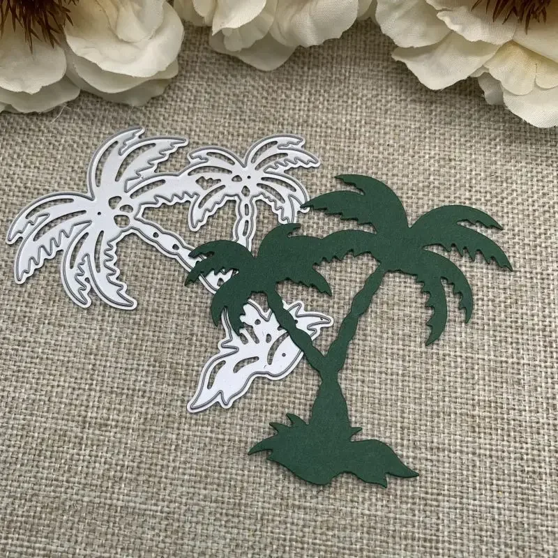 코코넛 나무 장식 금속 절단 다이 스텐실, DIY 스크랩북 장식 수공예 다이 커팅 템플릿 몰드, 신제품