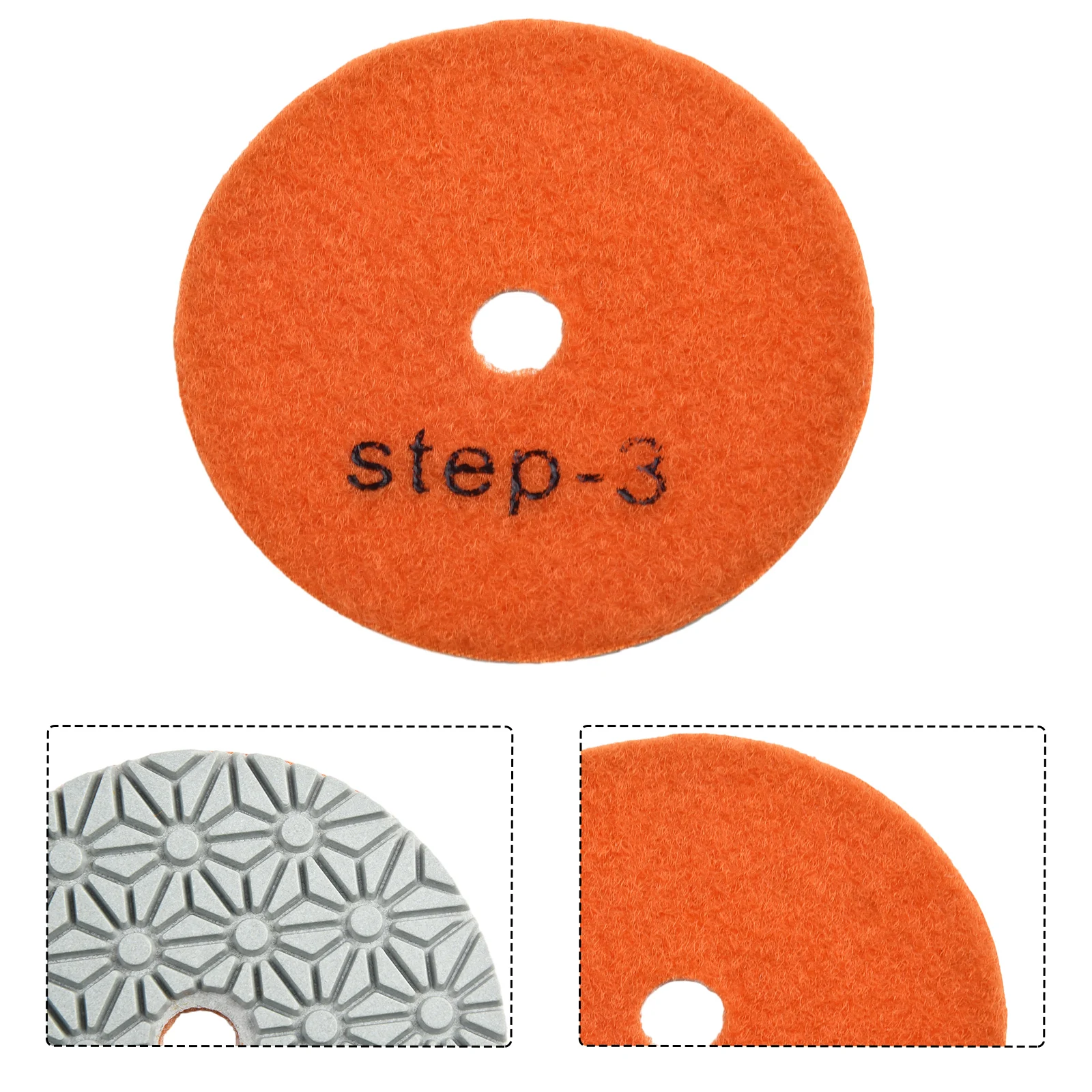 1 STÜCK 4 Zoll 100 mm Trocken-/Nass-Diamant-3-Stufen-Polierpads Granit Beton Marmor Polieren Verwendung Schleifscheiben-Set Elektrowerkzeuge – Detail 29