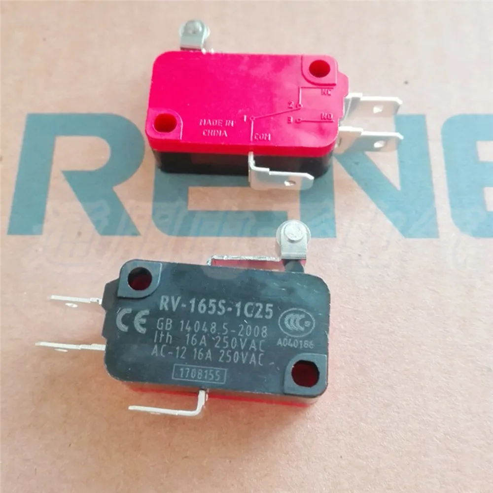 Original new 100% micro switch RV-165S-1C25 roller lever silver dot metal wheel 16A 250VAC