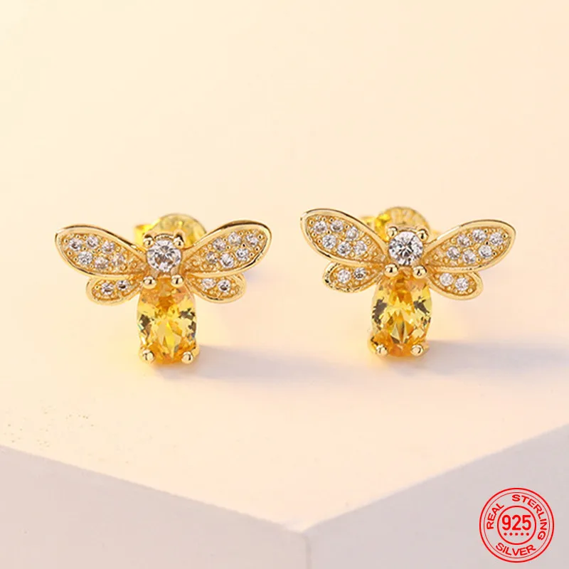

925 Sterling Silver Earrings Bee Butterfly Heart Earring For Women Fashion Jewelry