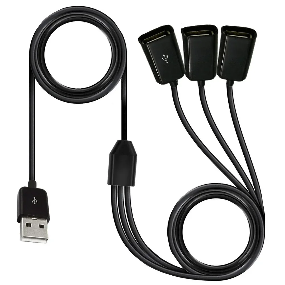 1m 0.3m USB 연장 케이블 3 in 1 USB 충전 고속 3A 충전 날짜 케이블 Y 분배기 케이블 USB 남성 - USB 여성 1 - 3 코드