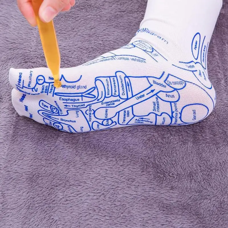 Foot Massage Socks Meridian Points Reflex Zone Acupuncture Points Socks Foot Acupuncture Illustrated Socks Foot Massage Pain Relief