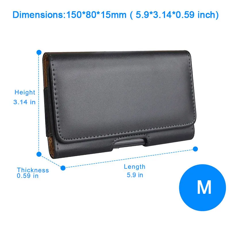 Universal Leather Cell Phone Belt Clip Holster Pouch