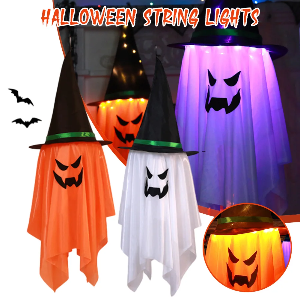 

Halloween LED Lights Hanging Ghost Halloween Party Decoration Scary Glowing Pumpkin Spider Lamp Outdoor Indoor Ornaments