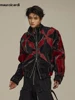 Mauroicardi Spring Autumn Cool Handsome Crocodile Print Patchwork Pu Leather Jacket Men Color Block Luxury Designer Clothes 2024 1