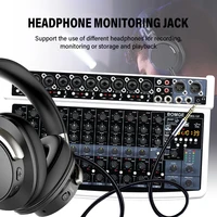 BOMGE 12-Channel Professional Audio Mixer, RCA, XLR Microphone Jack, 48V Power, 99 DSP For Professional and Beginners 5