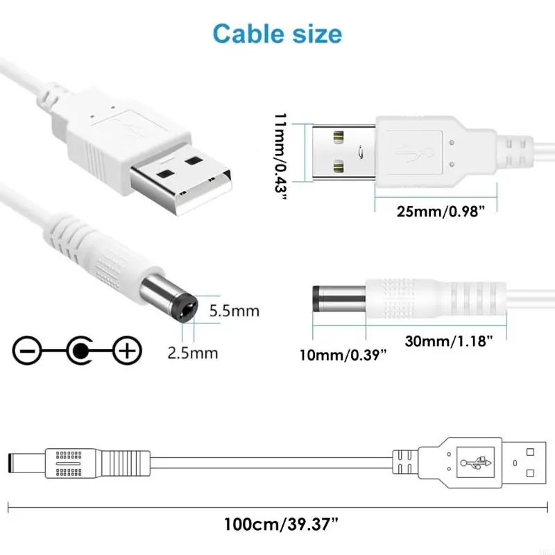 Universal 8 in 1 USB to DC5V Power Cable with 8PCS DC5521 5525 1735 4017 Plugs For Various Devices Power Charging,charging cable,usb charging cable
