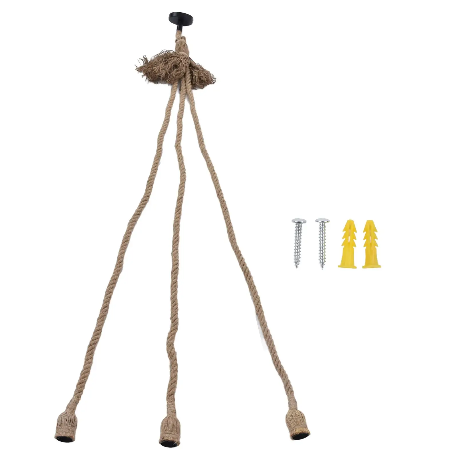 

Экологичная Подвеска из пеньковой веревки с основанием для лампы 3 E27 для гостиной