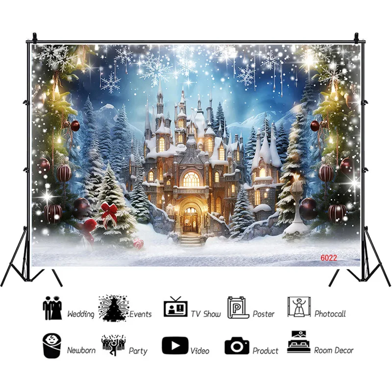 

ZHISUXI Christmas Day Decoration Candy Family Portrait Photography Backdrops Flying Snowflake Studio Background Prop WW-15