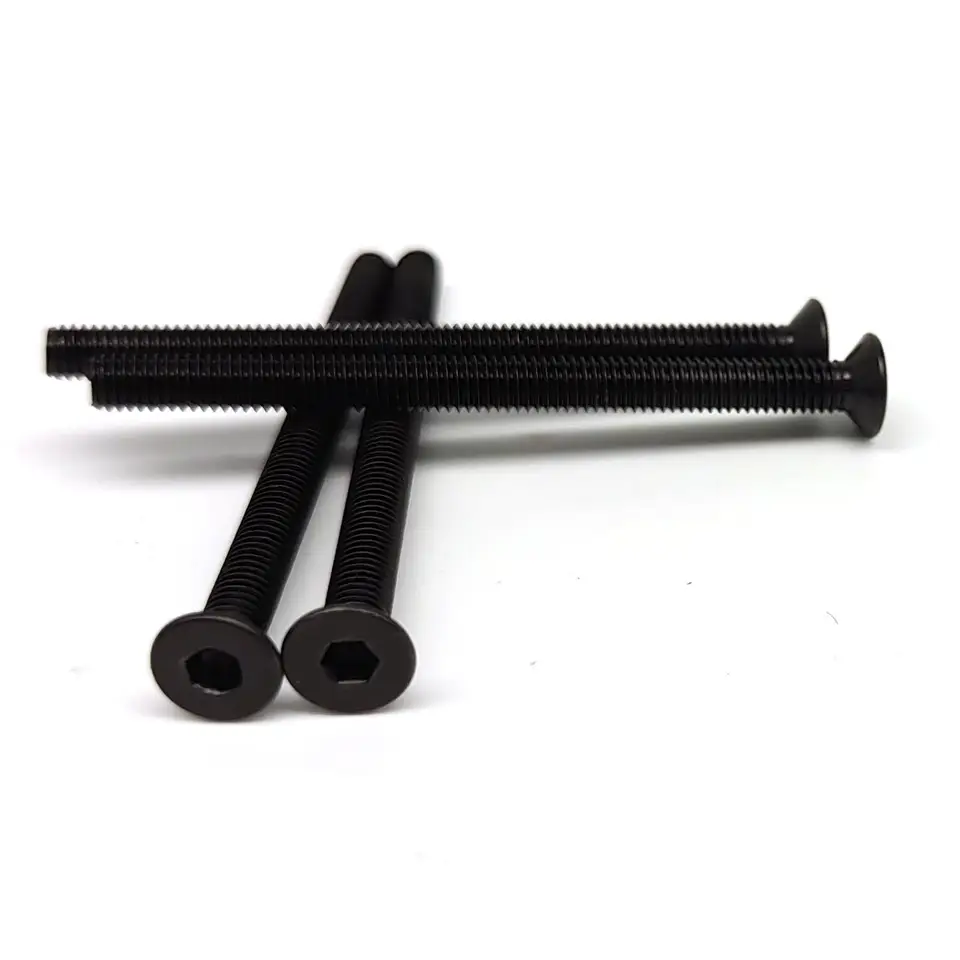 200pc/Kit Lengthened Long M3 Allen Hexagon Hex Socket Head Cap Button Countersunk Flat Thin Screw Bolt Nut Set Black Alloy Steel image 6