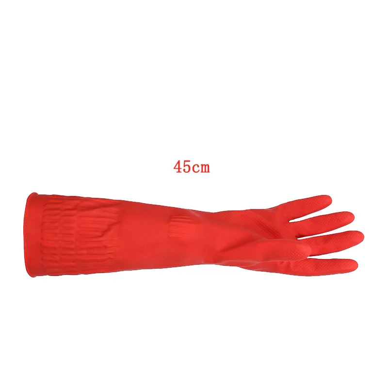 Plus Velvet 45cm Latex Household Gloves Integrated Extended Clean Laundry Dishes Warm Hand Gloves