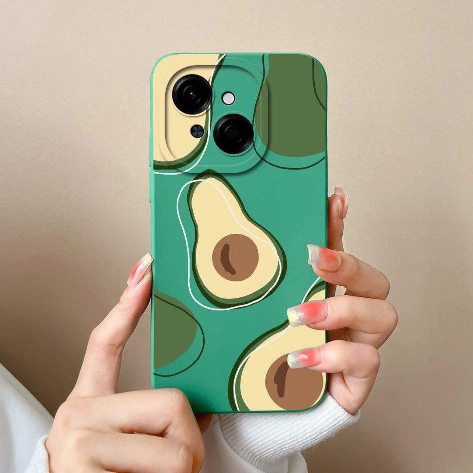 Fashion Sweet Girl Liquid Silicone Shockproof Phone Case, 6.67 inches
