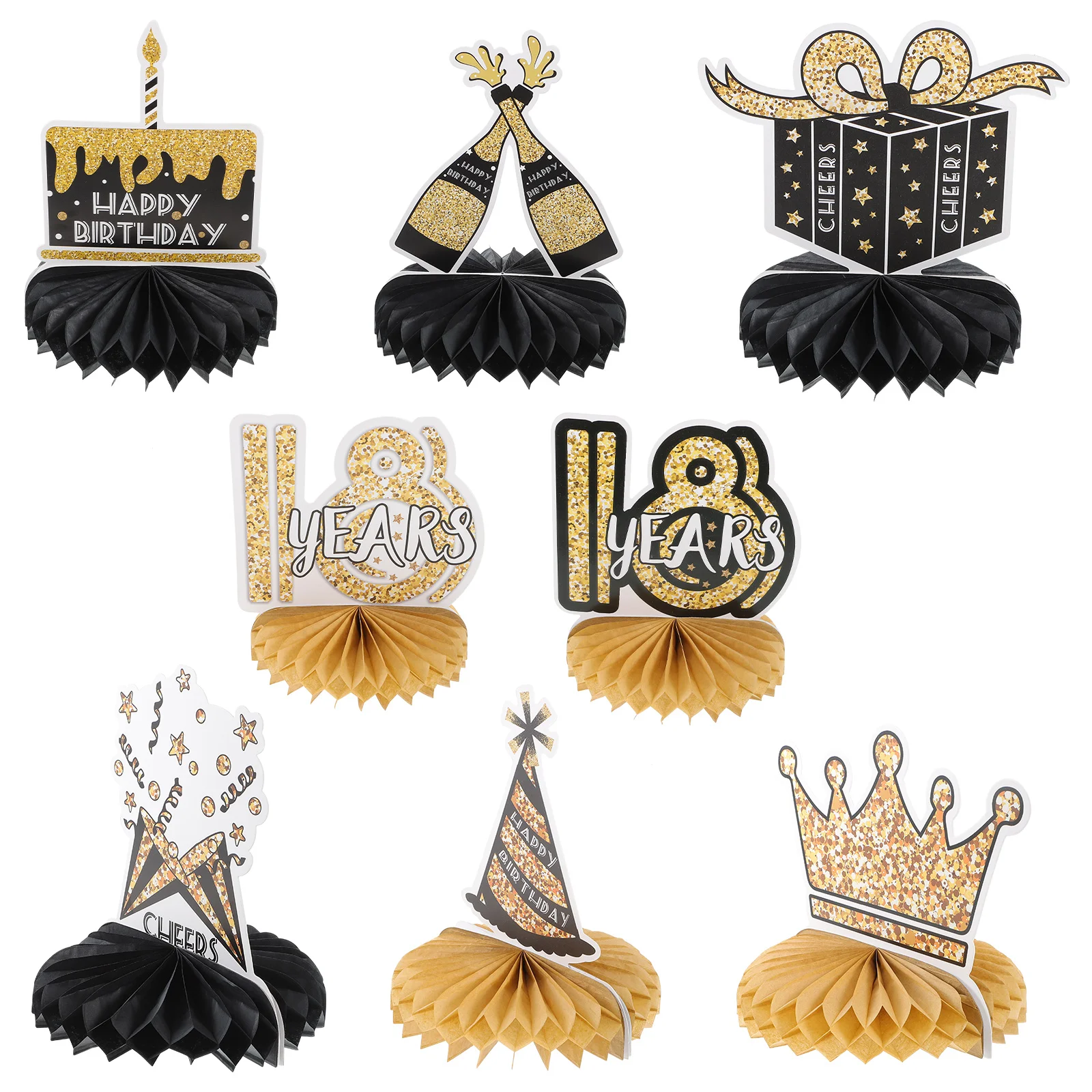 

8pcs Happy Birthday Honeycomb Decoration Birthday Decor Honeycomb Centerpieces